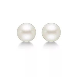 6 mm Aagaard runde hvide perle ørestikker i sølv