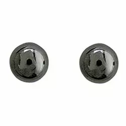6 mm Aagaard runde øreringe i sølv grå hæmatit