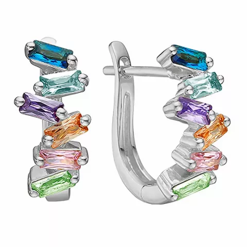 Aagaard øreringe i sølv multifarvet glas