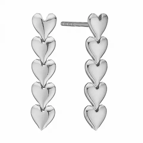 lange Aagaard hjerte øreringe i sølv