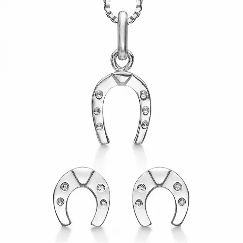 Støvring Design hestesko smykkesæt i sølv
