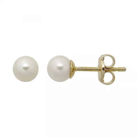 4 mm Støvring Design runde perle øreringe i 8 karat guld