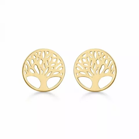 6 mm Støvring Design livets træ øreringe i 14 karat guld