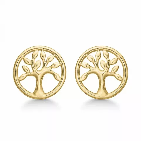 7,5 mm Støvring Design livets træ øreringe i 8 karat guld