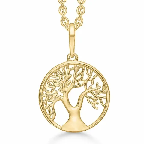 12 mm Støvring Design livets træ Halskæde med vedhæng i 8 karat guld