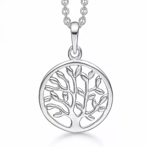 Støvring Design livets træ Halskæde med vedhæng i rhodineret sølv