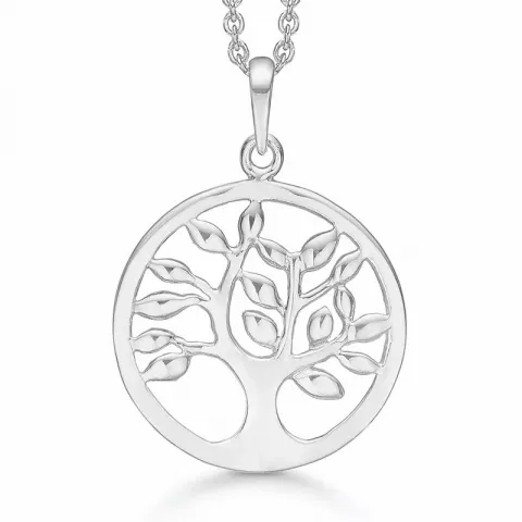 20 mm Støvring Design livets træ Halskæde med vedhæng i rhodineret sølv