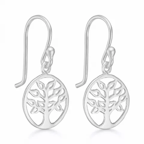 Støvring Design livets træ øreringe i rhodineret sølv