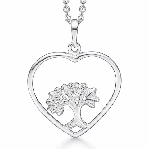 Støvring Design livets træ Halskæde med vedhæng i rhodineret sølv