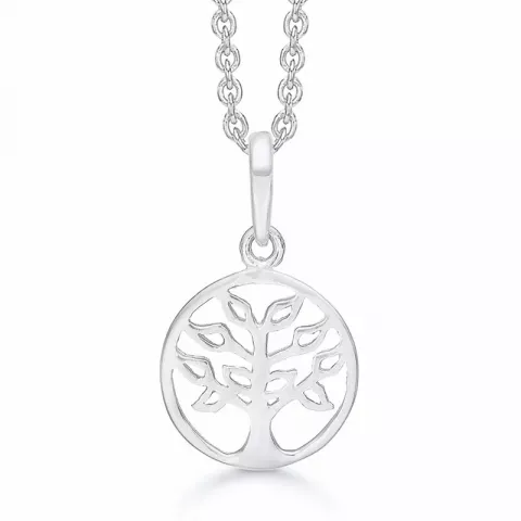 12 mm Støvring Design livets træ Halskæde med vedhæng i rhodineret sølv
