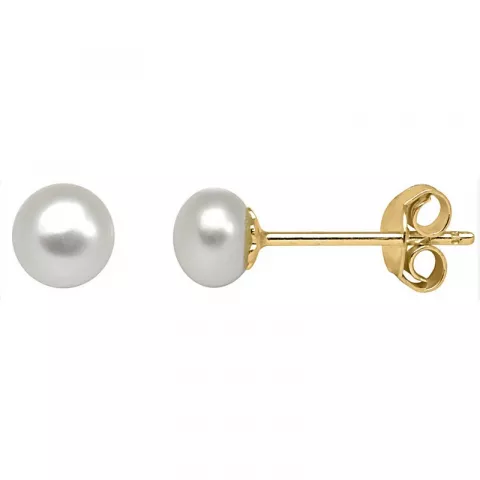 5 mm Støvring Design perle ørestikker i forgyldt sølv