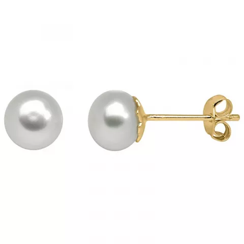 7 mm Støvring Design perle ørestikker i forgyldt sølv