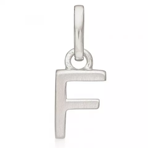 Støvring Design bogstav F vedhæng i rhodineret sølv