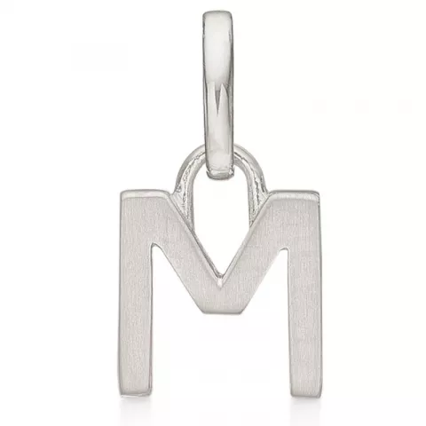 Støvring Design bogstav M vedhæng i rhodineret sølv