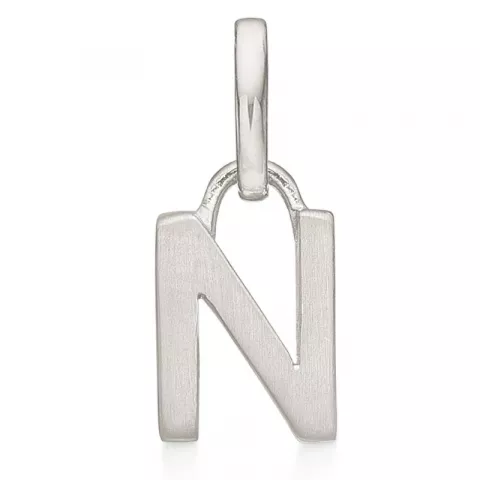 Støvring Design bogstav N vedhæng i rhodineret sølv