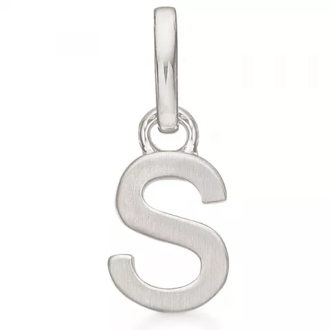 Støvring Design bogstav S vedhæng i rhodineret sølv