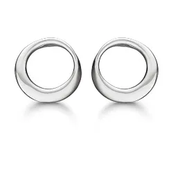 Støvring Design runde øreringe i rhodineret sølv