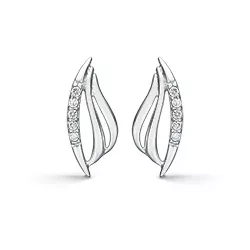 Støvring Design øreringe i rhodineret sølv hvid zirkon