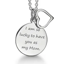 Støvring Design Halskæde med vedhæng i rhodineret sølv