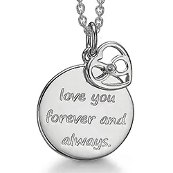 Støvring Design Love Halskæde med vedhæng i rhodineret sølv