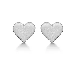 Støvring Design hjerte øreringe i rhodineret sølv