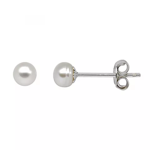 4 mm Støvring Design hvide perle øreringe i sølv
