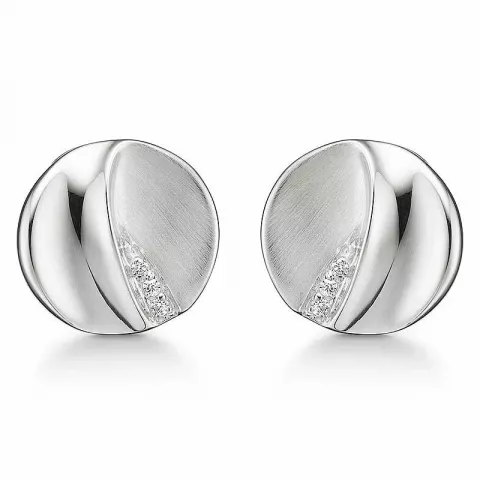 Støvring Design øreclips i sølv hvid zirkon