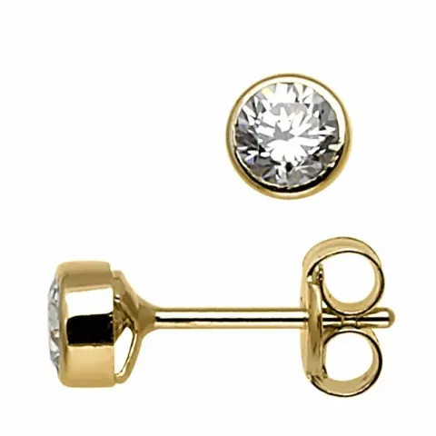 4 mm Støvring Design øreringe i 8 karat guld hvid zirkon