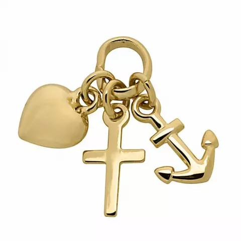 Støvring Design tro-håb-kærlighed vedhæng i 14 karat guld