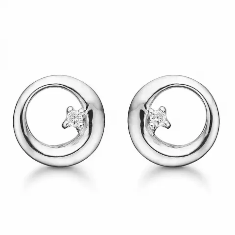 Støvring Design øreringe i sølv hvid diamant