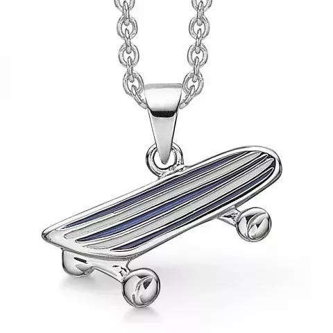 Skateboard Halskæde med vedhæng i sølv