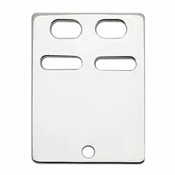 Støvring Design firkantet ID plade i sølv