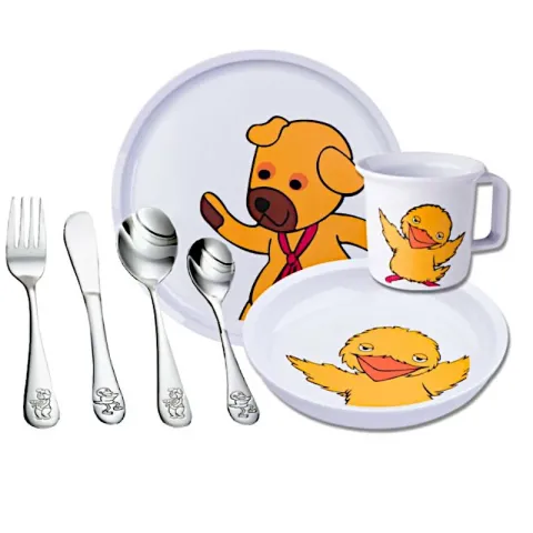 Dåbsgaver: Bamse og Kylling barnedåbsgave i Rustfrit stål model: 250-100299