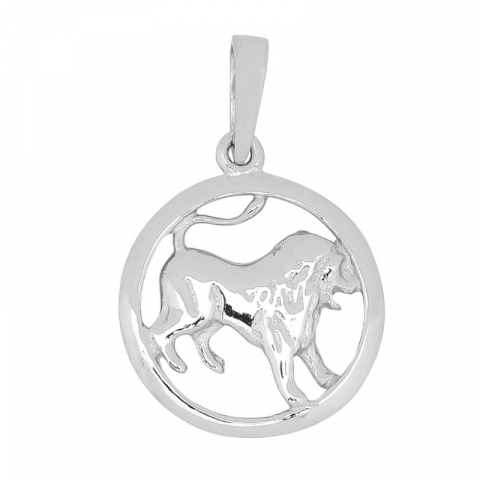 15 mm Siersbøl stjernetegn løven vedhæng i rhodineret sølv