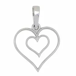 Siersbøl hjerte vedhæng med halskæde i sølv