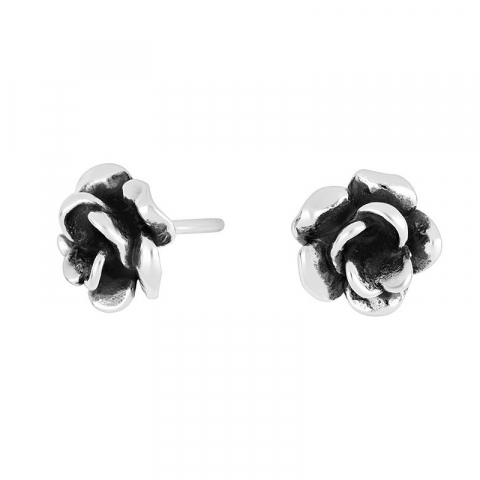 9 mm Siersbøl rose øreringe i rhodineret sølv