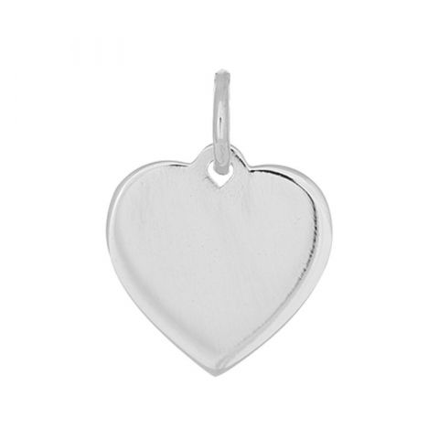 13 mm Siersbøl hjerte vedhæng i rhodineret sølv