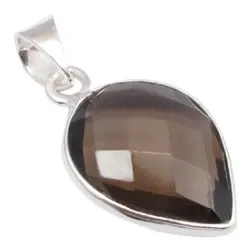 dråbe kvarts vedhæng i sølv