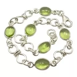 grøn peridot armbånd i sølv