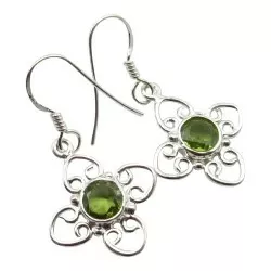 Grønne peridot øreringe i sølv