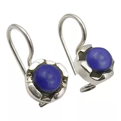 lapis lazuli øreringe i oxideret sterlingsølv