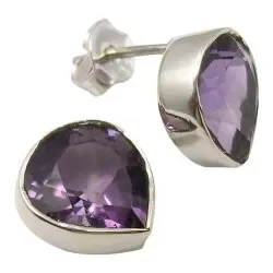 Ametyst ørestikker i sølv