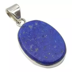 Ovalt lapis lazuli vedhæng i sølv