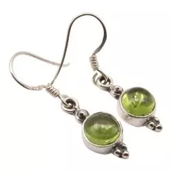 Grønne peridot øreringe i sølv