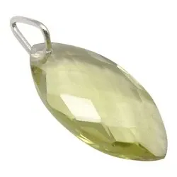 Ovalt kvarts vedhæng i sølv