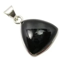 Trekantet sort onyks vedhæng i sølv