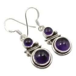 runde øreringe i oxideret sterlingsølv