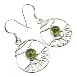 grønne peridot øreringe i sølv