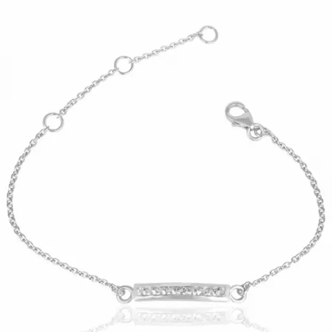 zirkon armbånd i sølv med vedhæng i sølv