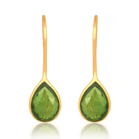 peridot øreringe i forgyldt sølv - Loom Stones